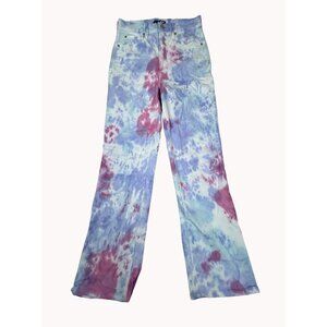FashionNova Women's Multicolor  Washed Tie- Die Straight Cut Jeans Sz 5
